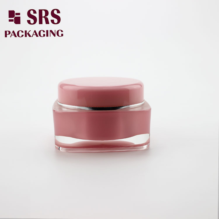 J051 plastic empty square mask jar with round cap